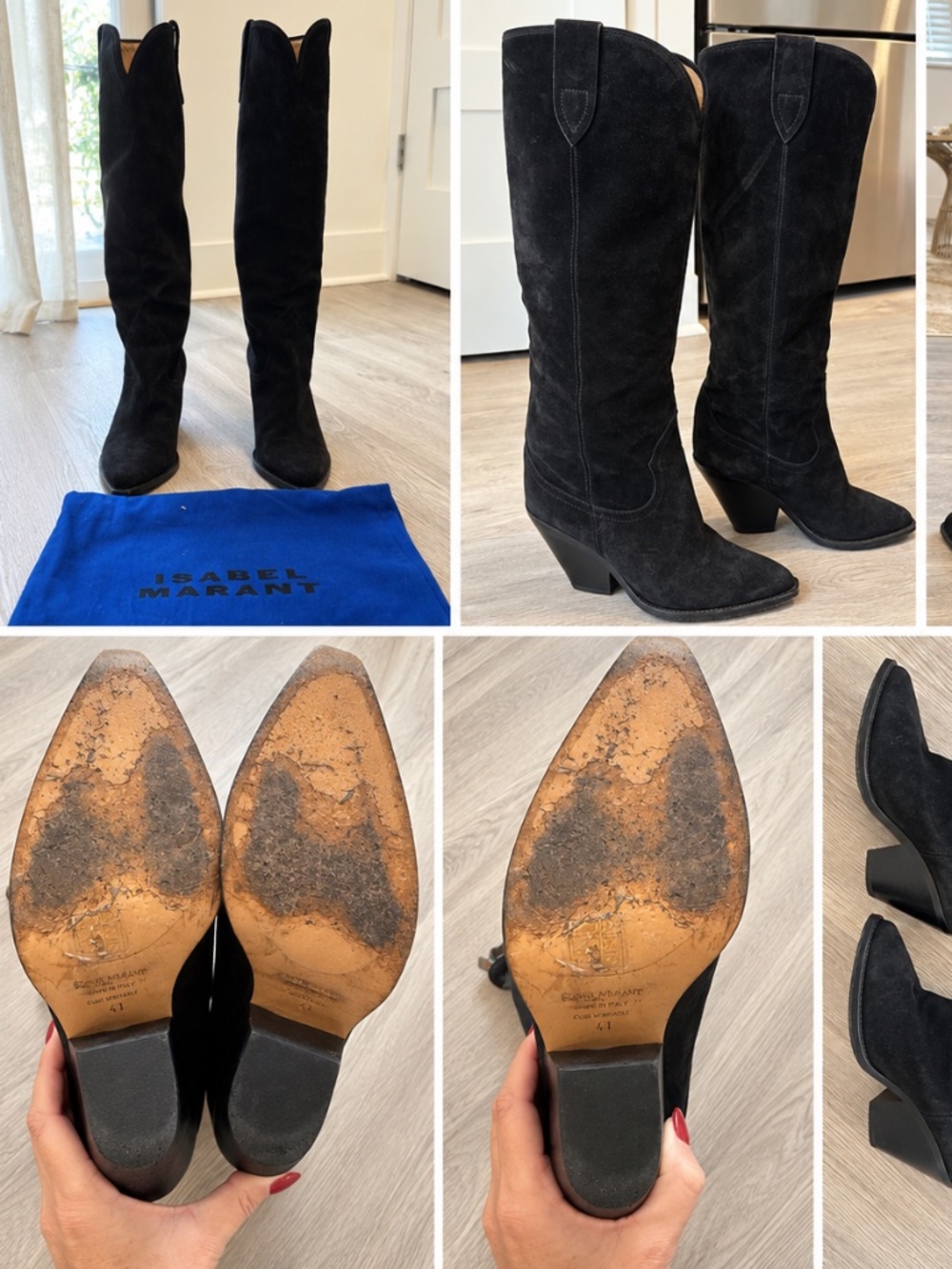 ISABEL MARANT DENvee BLACK SUEDE WESTERN BOOTS – SIZE 41